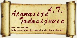 Atanasije Todosijević vizit kartica